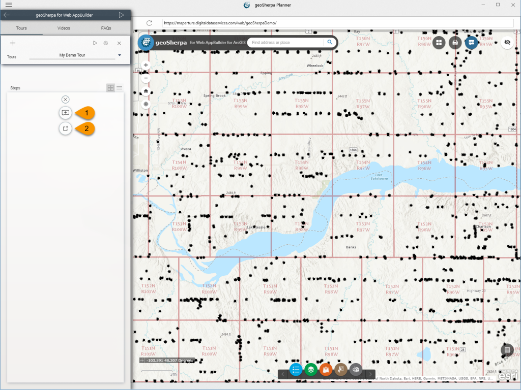 geoSherpa Planner Tour Step Create
